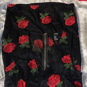 Black red roses dress